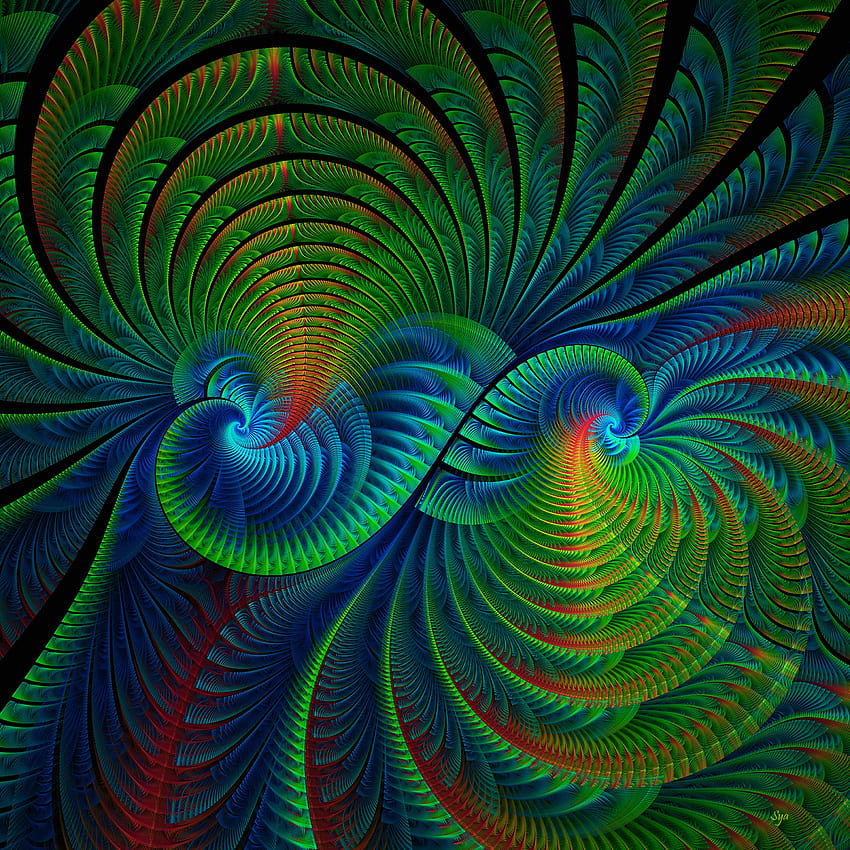 Abstract, Multicolored, Motley, Fractal, Winding, Sinuous, Swirling, Involute HD phone wallpaper