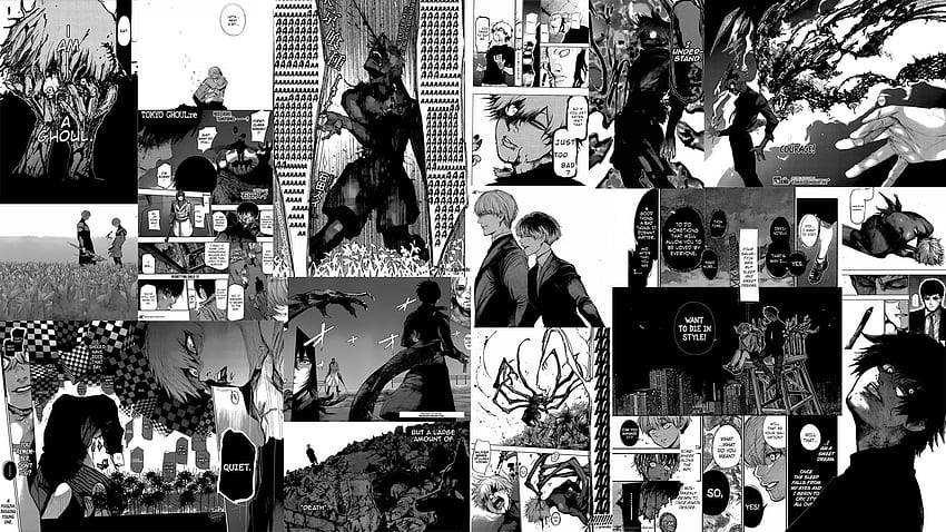 Aus einigen meiner Lieblingsmangas, Tokyo Ghoul Black and White, einen Computer gemacht (). HD-Hintergrundbild