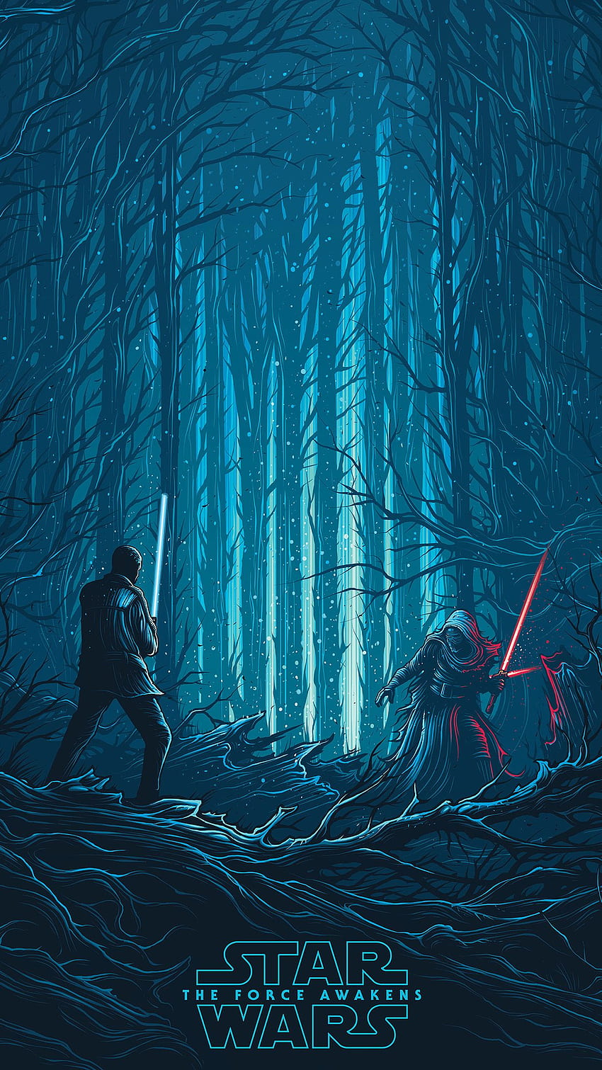Starwars Illustration Blue Art Film, Star Wars 7 wallpaper ponsel HD