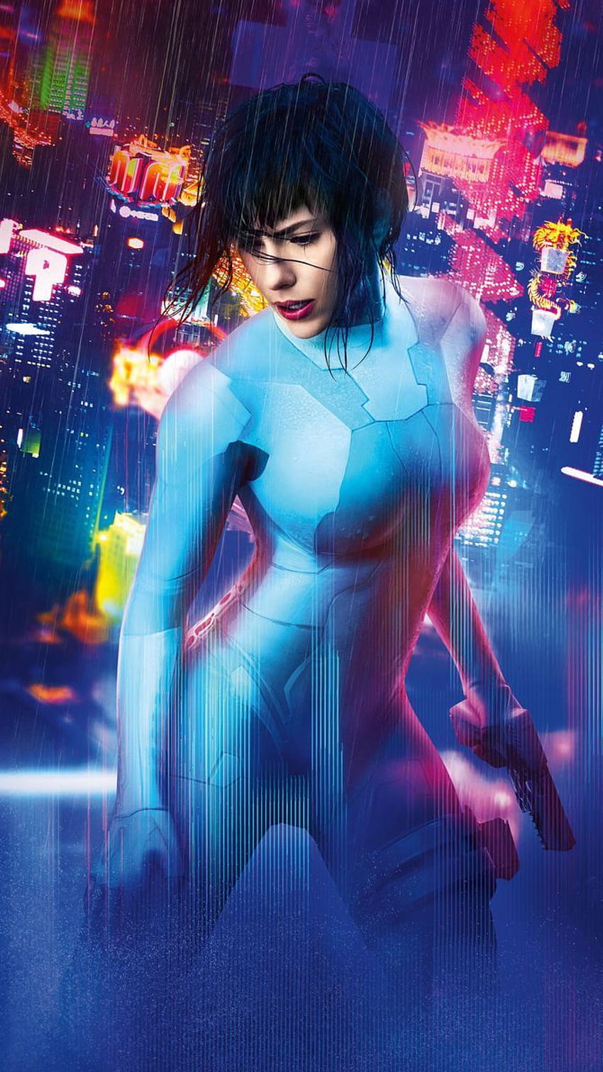 Ghost in the Shell (2017) Phone . Moviemania. Ghost in the shell, Scarlett johansson ghost, Cyberpunk girl HD phone wallpaper