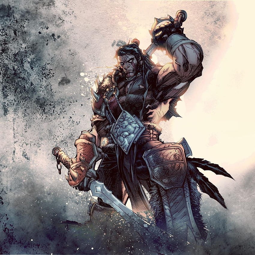 König Varian Wrynn gegen Grommash Hellscream – Kämpfe HD-Handy-Hintergrundbild