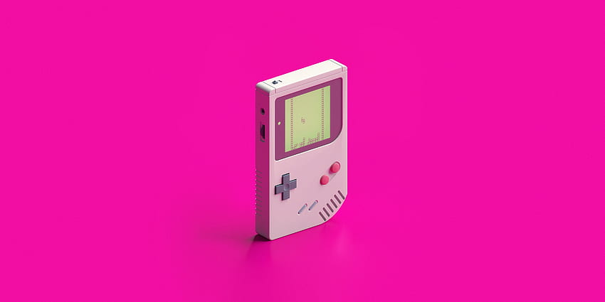 GameBoy, LoFi, magenta, video games, synthwave, simple background, pink, Nintendo, pink background, retro games. Mocah HD wallpaper