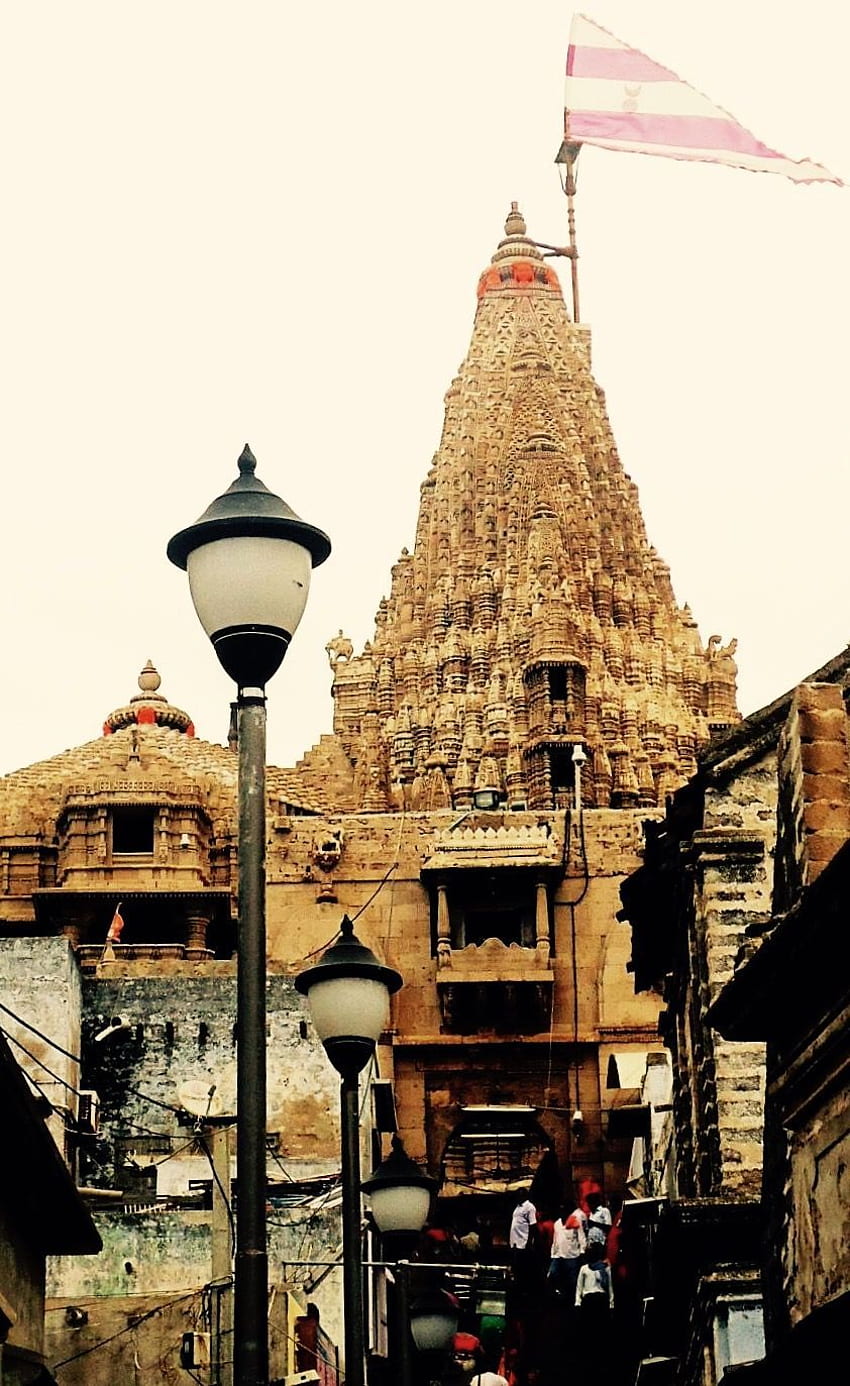 Tempio di Dwarka Char Dham. Tempio indù, Arte del tempio, Incredibile India, Tempio di Dwarkadhish Sfondo del telefono HD