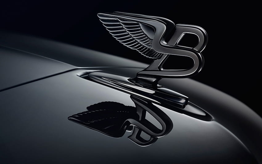 logotipo da Bentley, fundo preto papel de parede HD