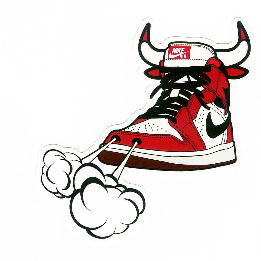 Tênis Michael Jordan 1 NIKE AIR CHICAGO BULLS, Altura 9, Tênis Nike Cartoon Papel de parede de celular HD