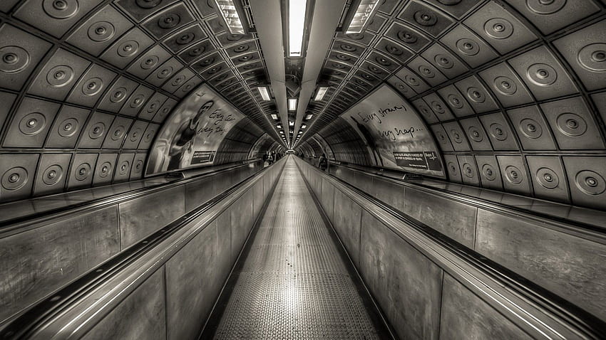 Other: Moving Escalator London Underground England United Kingdom HD wallpaper