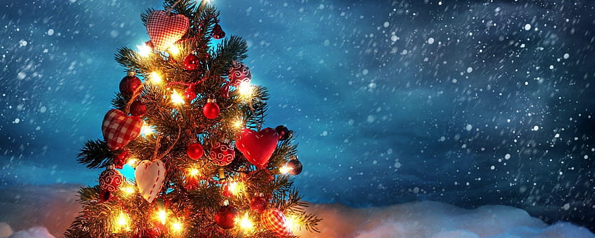Merry Christmas Dual Screen, Blue and Red Dual Screen HD wallpaper