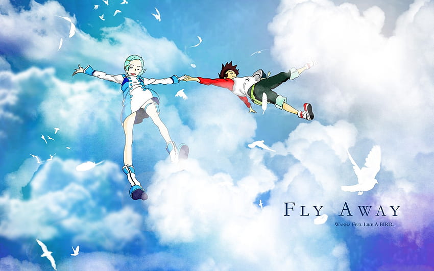 Fly Away, drmonkey, girl, seven, away, anime, renton, fly, manga, eureka HD тапет
