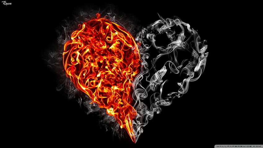 Fire and Smoke Heart ❤ for Ultra HD wallpaper