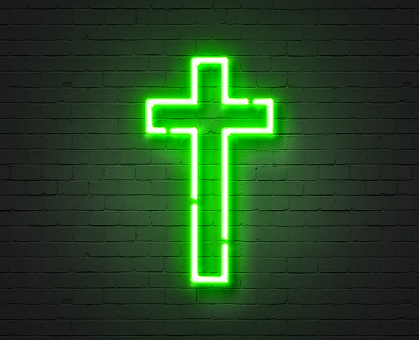 Neon Cross (p), Neon Jesus HD wallpaper