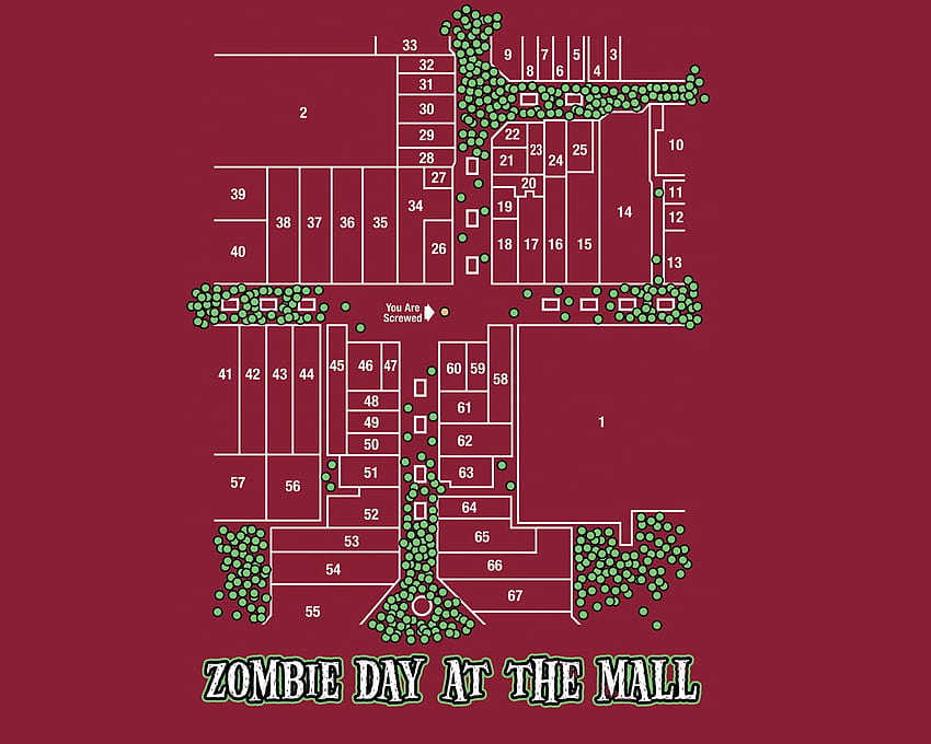 Du bist am Arsch, Zombies, lustig, Einkaufszentrum, Karte HD-Hintergrundbild