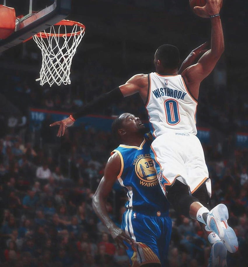 Russell Westbrook Dunking On Kevin Durant HD phone wallpaper