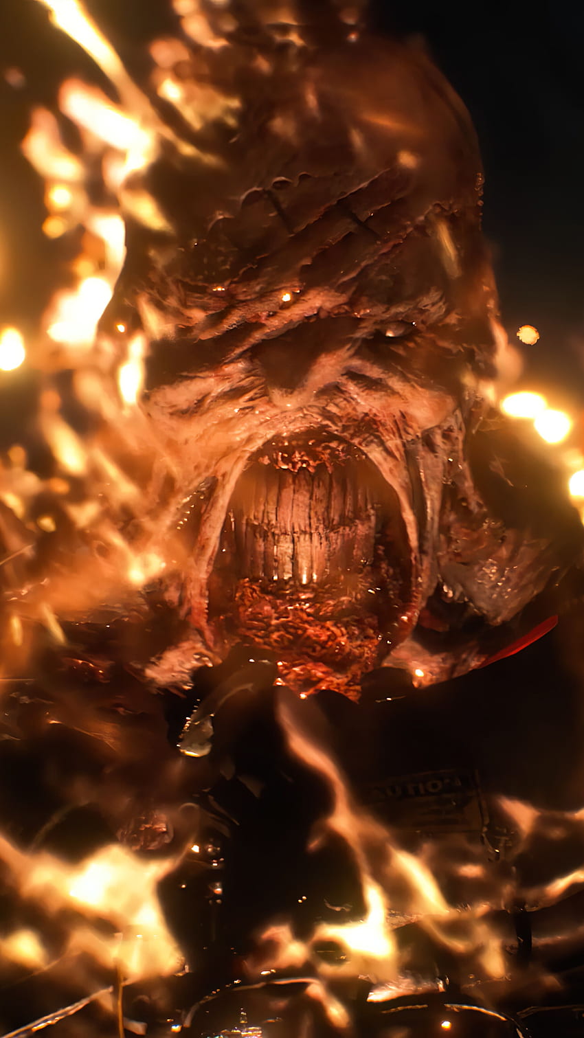 Nemesis, Burning, Resident Evil 3, Remake, iPhone 10, 7 Papel de parede de celular HD