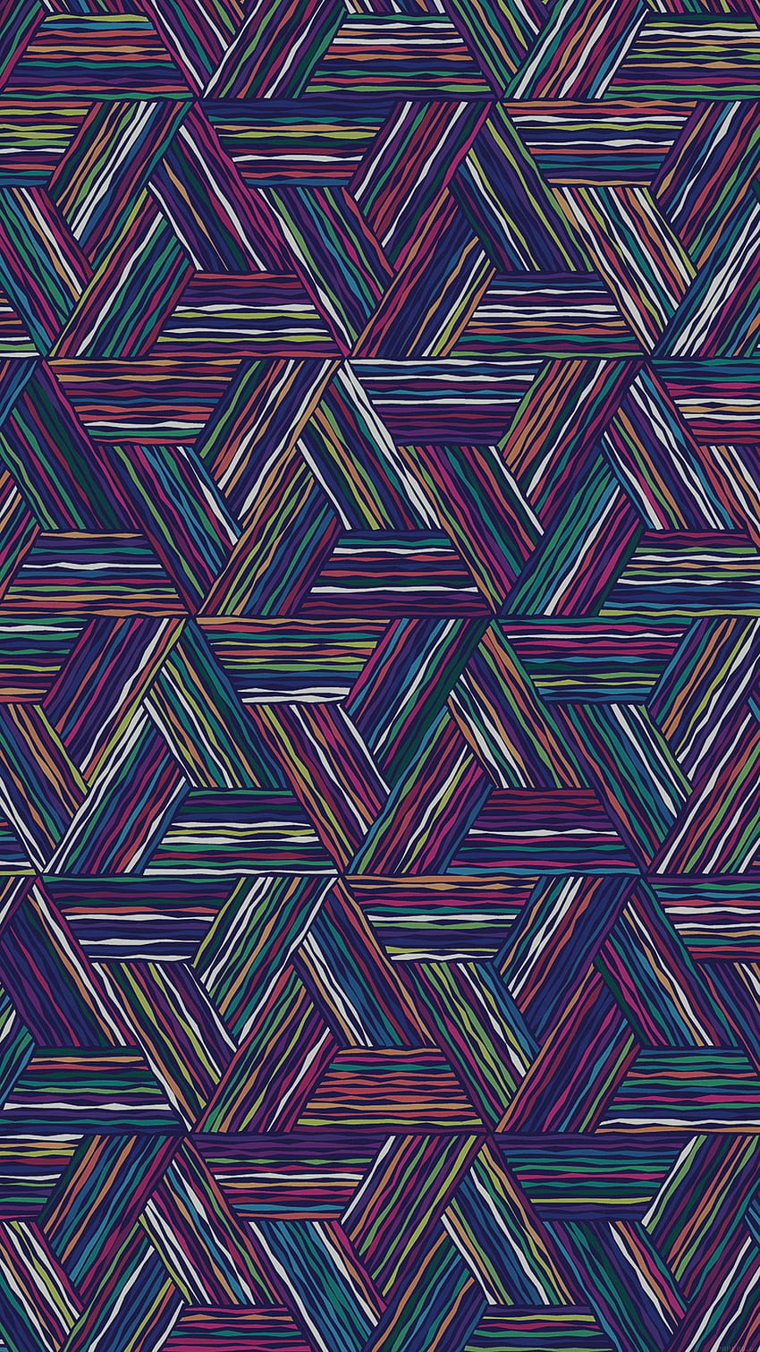 Триъгълни цветни линии Шаблон за цифрово изкуство iPhone 6 Plus, най-добрият цветен HD тапет за телефон