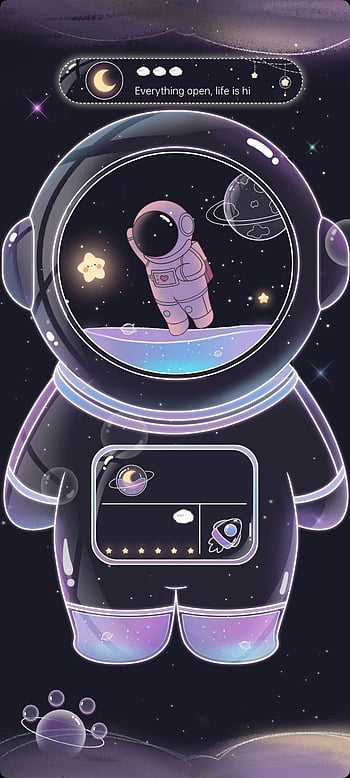 Anime girl with wings and astronaut Wallpaper 4k Ultra HD ID:10129