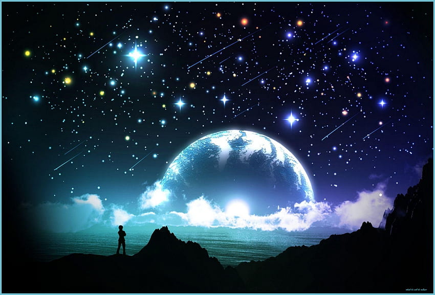 夜空の星 - 真夜中の空 夜空、星のある夜空 高画質の壁紙