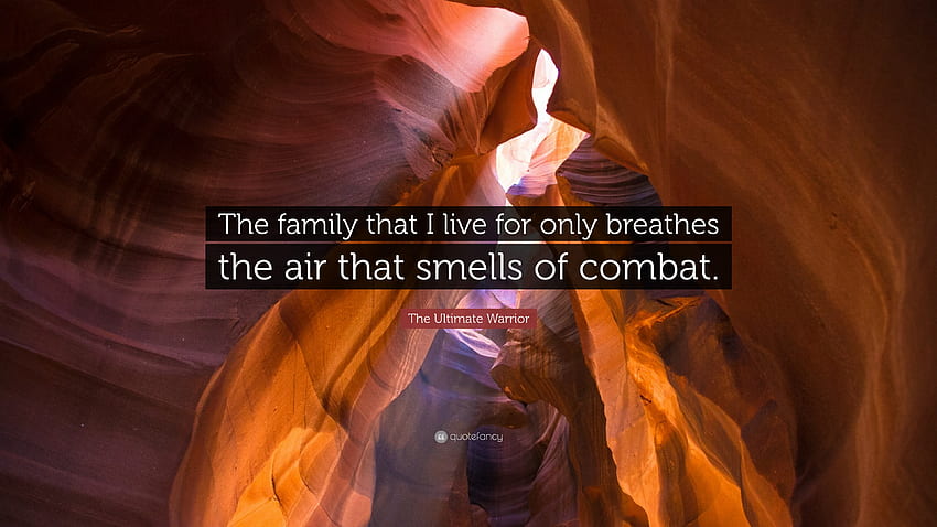 The Ultimate Warrior Quote: “The family that I live for only breathes the air HD wallpaper
