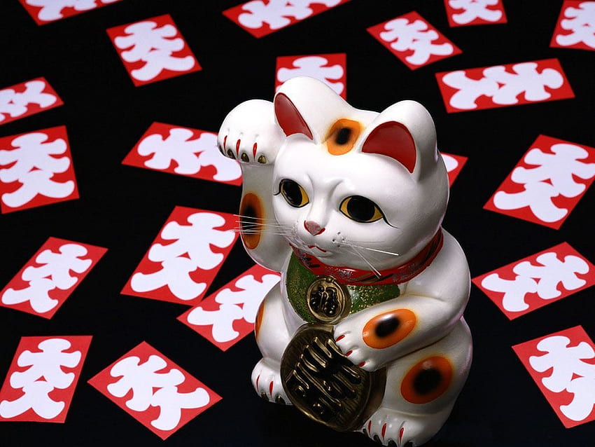 Maneki Neko Secara harfiah Memanggil Kucing, Biasanya Terbuat Dari Keramik, Kucing Keberuntungan Wallpaper HD