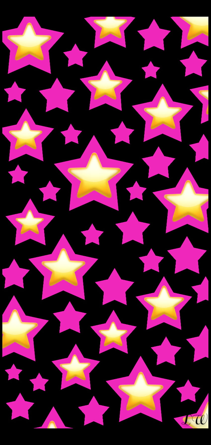 Pink stars, magenta, black, pattern HD phone wallpaper