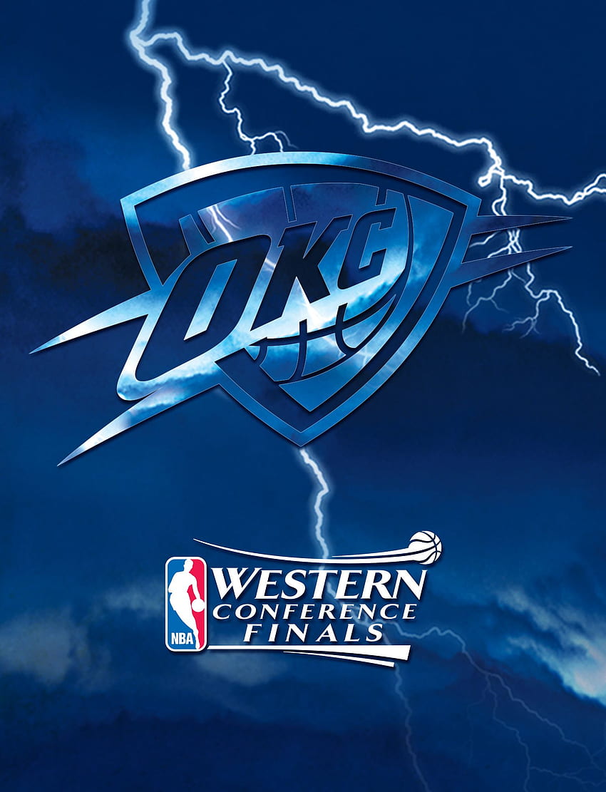 Play-offy Thunder. Grzmot Oklahoma City, logo grzmotu Tapeta na telefon HD