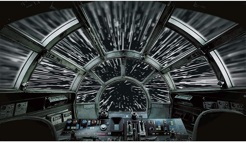 RoomMates RMK11458M Star Wars Millennium Falcon Wand zum Abziehen und Aufkleben – 10,5 Fuß x 6 Fuß, Star Wars Hyperspace HD-Hintergrundbild