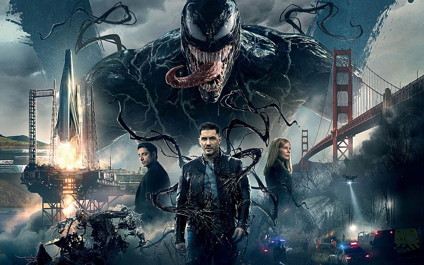 new poster, 2018 movie, tom hardy as, Venom Movie HD wallpaper