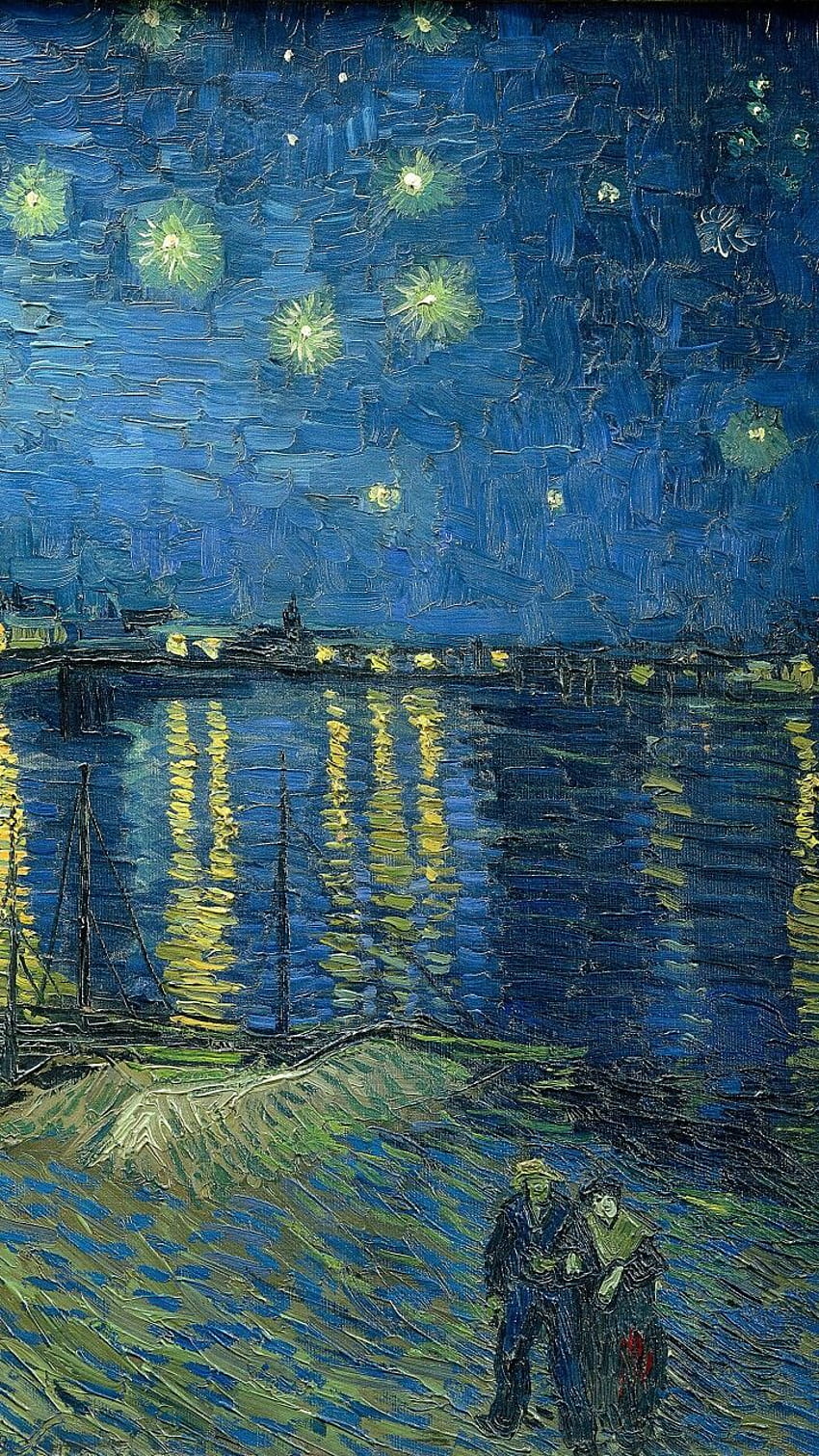 梵高名画 塞纳河畔的星夜（1888）. แวนโก๊ะ , ศิลปะแวนโก๊ะ , ดอกไอริสแวนโก๊ะ , วาดที่มีชื่อเสียง วอลล์เปเปอร์โทรศัพท์ HD