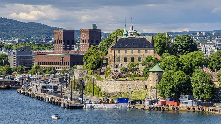 Oslo Norway Bay Marinas Cities Building HD wallpaper