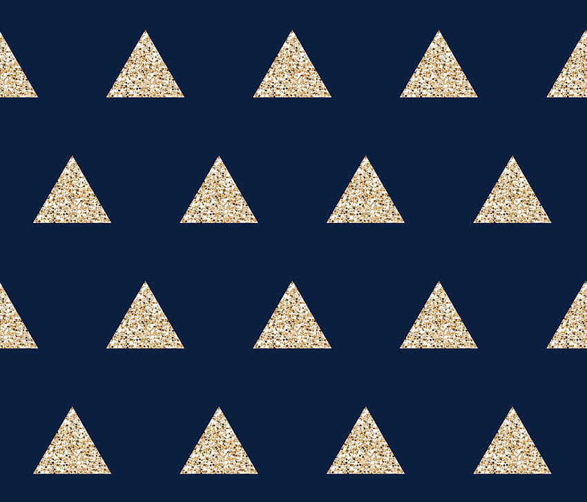 gold sparkle v. I triangles on navy - ivieclothco HD wallpaper
