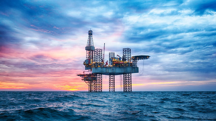 Öl und Gas, Ölplattform HD-Hintergrundbild