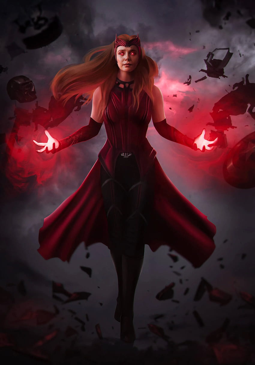 Scarlet Witch Modalità a piena potenza, Supereroi, e , Scarlet Witch Sfondo del telefono HD