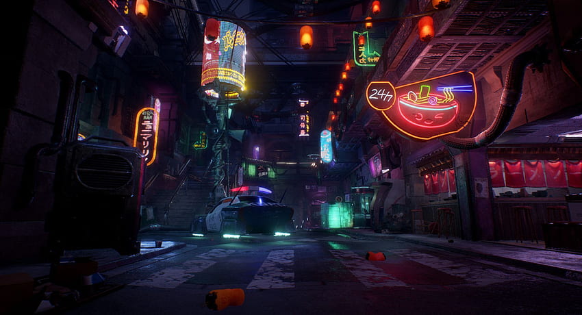 Creating 'Cyberpunk Alley' In Real Time Engine. 우주 HD wallpaper