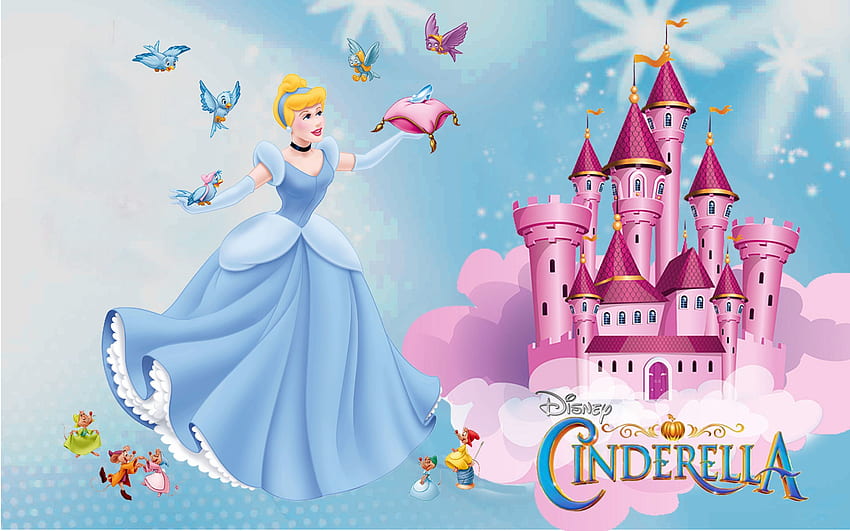 Castle Of Princess Cinderella Friends Jaq Gus Mary And Mouse Perla para teléfonos móviles, tabletas y portátiles fondo de pantalla