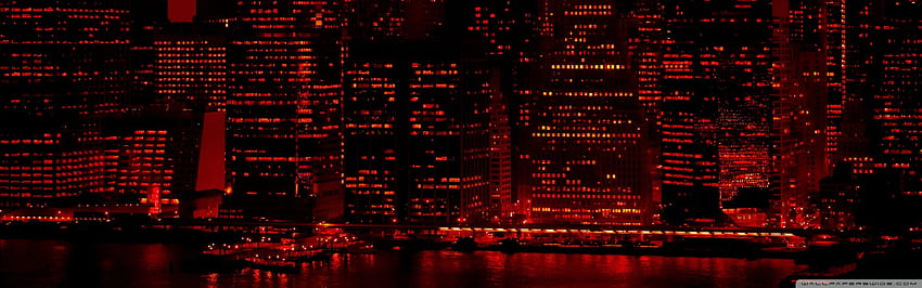 Red Sky At Night New York City ❤ dla Red Dual Screen Tapeta HD