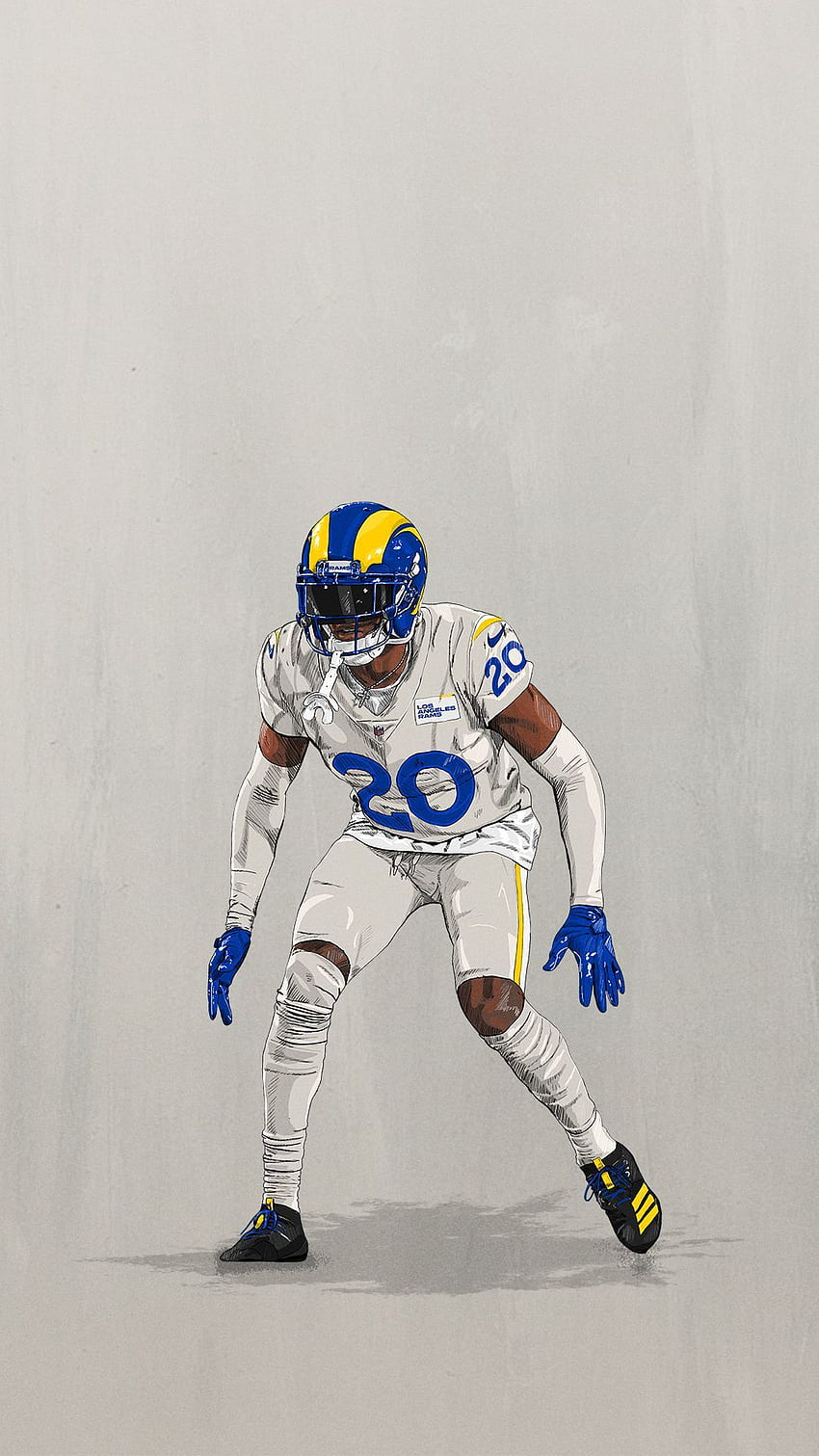 Jalen Ramsey Los Angeles Rams NFL American football portrait blue  stone background HD wallpaper  Peakpx