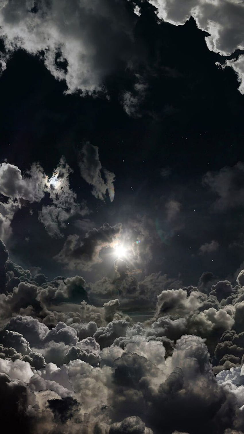 samsung cielo nero con nuvole Sfondo del telefono HD