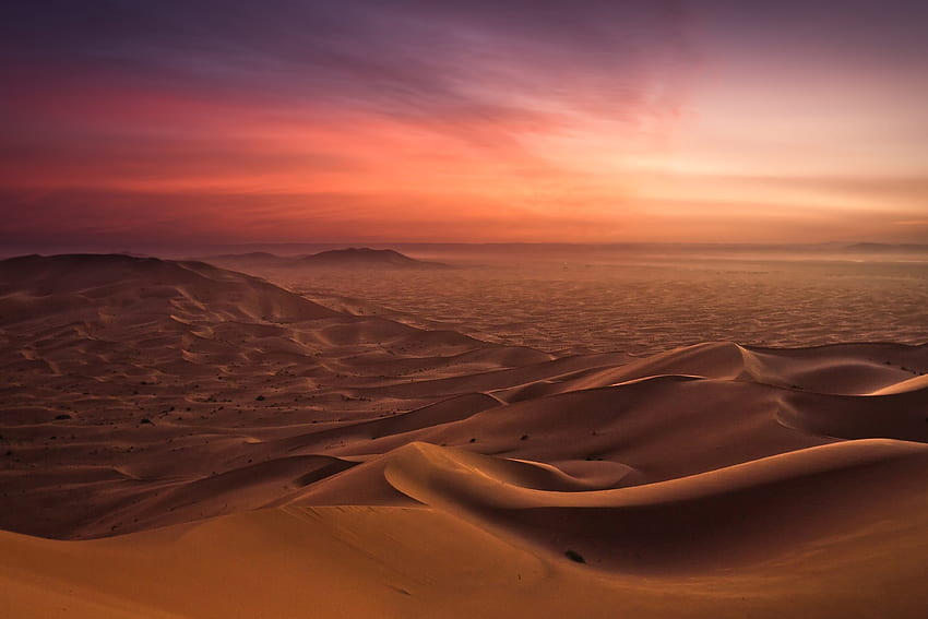 Nature, Sunset, Sand, Desert, Lines, Evening, Shades HD wallpaper