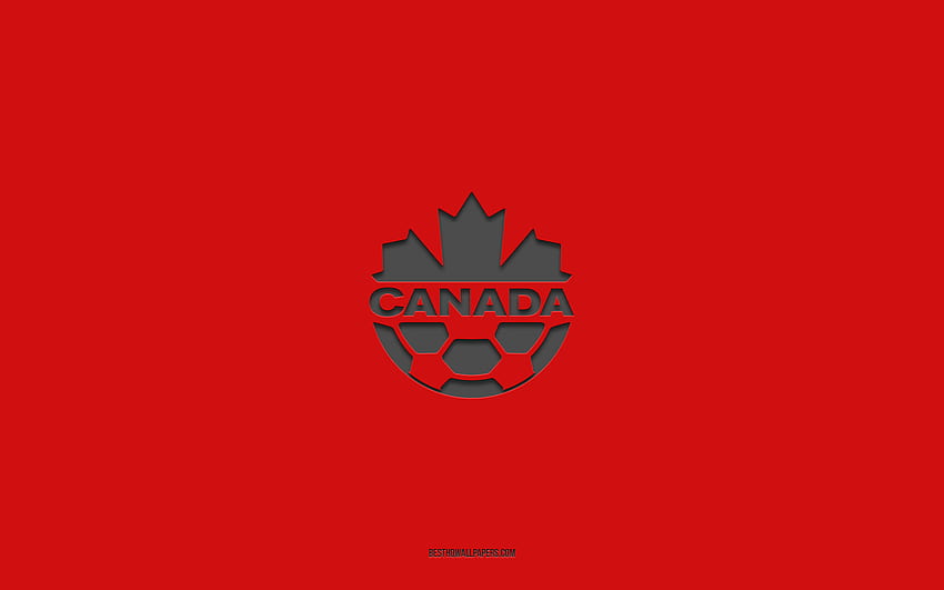 Canada national soccer team, red background, football team, emblem, CONCACAF, Canada, football, Canada national soccer team logo, North America HD wallpaper