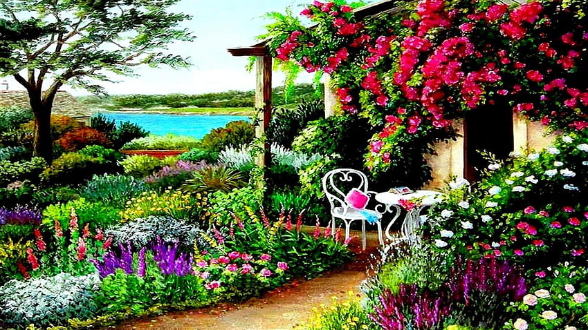Fairy Garden, Enchanted Garden HD wallpaper