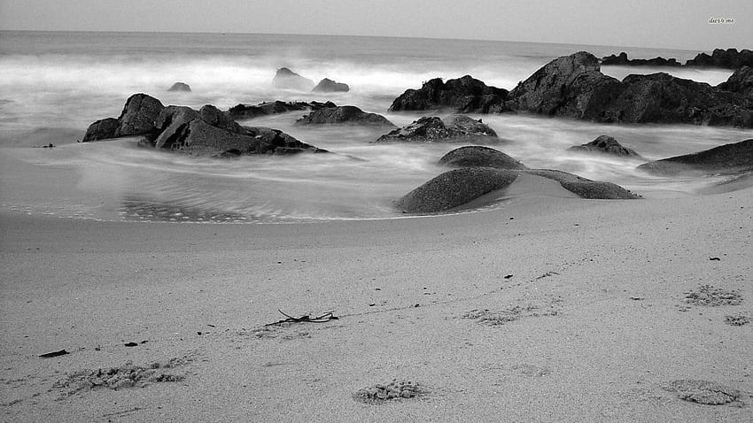 Praia Preto e Branco - Praia papel de parede HD