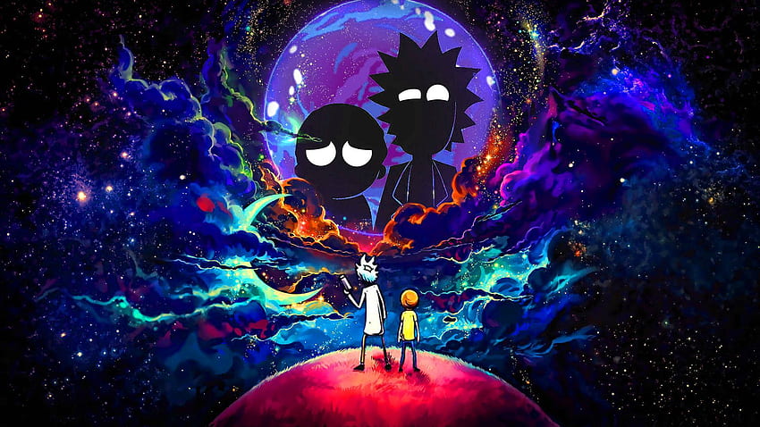 Rick and Morty in Outer Space iPhone 7、6s、6 Plus、Pixel XL、One Plus 3、3t、5、TV Series、および Background、Rick and Morty Portal Laptop 高画質の壁紙