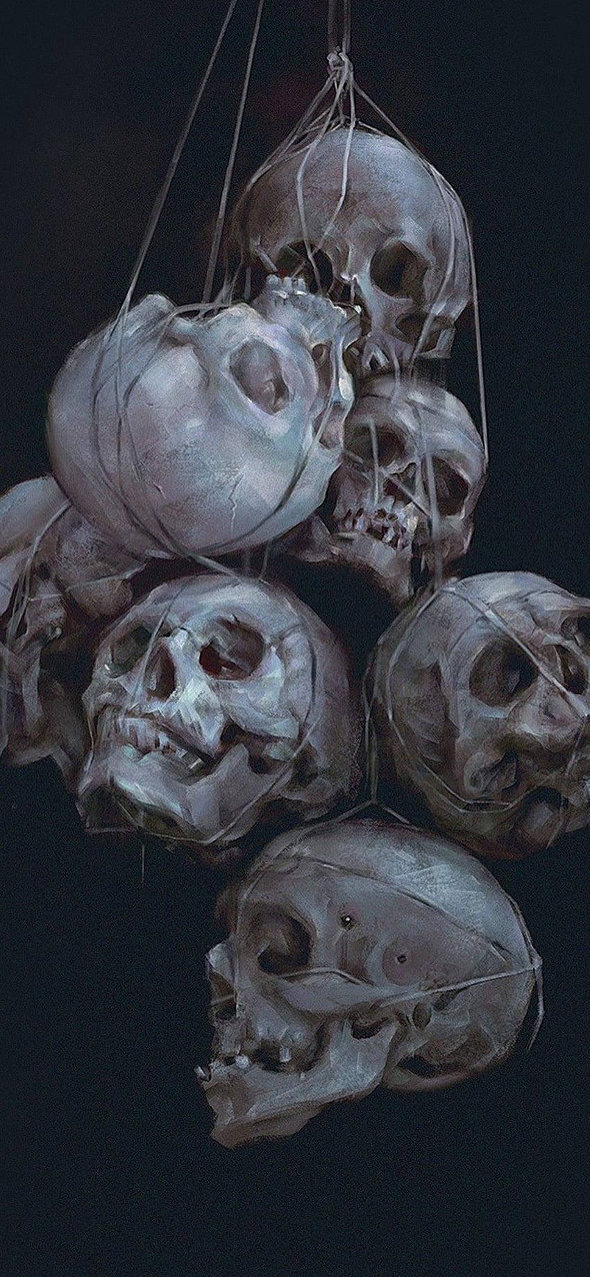 Paint Skull Blue Dark Yanjun Cheng Illustration Art, Abstract Skull Cool HD phone wallpaper