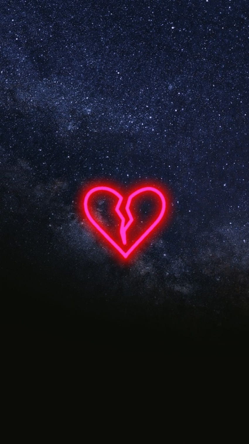 Gebrochenes Herz, gebrochenes Herz Neon HD-Handy-Hintergrundbild