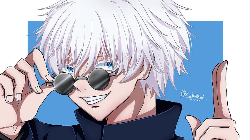 Blue-eyed man with white hair and glasses - wide 3
