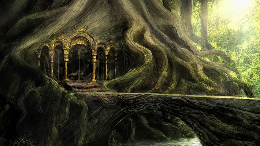 Mirkwood, Orman Diyarı. Hobbit konsepti. - Elf HD duvar kağıdı