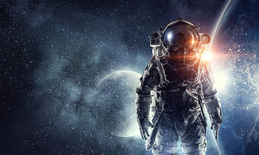 Titel Sci-Fi-Astronaut - Weltraum-Astronaut - -, Cooler 3D-Astronaut HD-Hintergrundbild