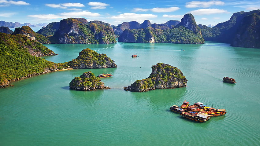 Ha Long Bay, Vietnam, mountains, sea, , Nature, Halong Bay HD wallpaper