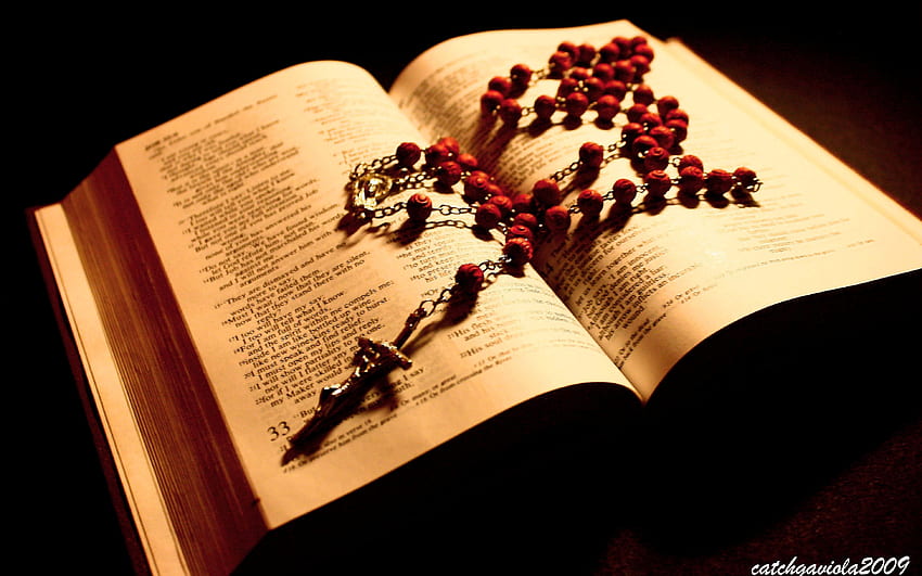 Bible and Rosary, Christianity, Scriptures, Rosary, Bible HD wallpaper