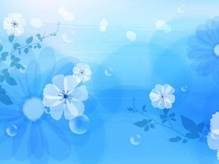 Light Blue Floral Background, Light Blue Flower HD wallpaper