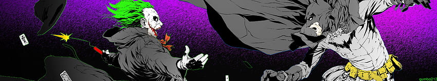 Batman e Joker Comic Book Triplo monitor, Joker a doppio monitor Sfondo HD